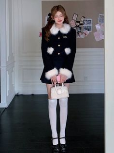 ❤︎Voluminous fur short coat + flared skirt❤︎ A-line Outerwear For Winter Party, A-line Winter Outerwear For Party, Chic A-line Winter Skirt, Chic A-line Winter Mini Skirt, Chic Long Sleeve Fur Coat With Faux Fur Trim, Chic Winter Fur Coat For Night Out, Chic Fluffy Fur Coat For Party, Chic Fitted Fluffy Fur Coat, Chic Fluffy Fitted Fur Coat