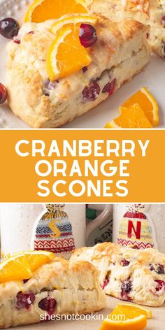 Cranberry orange scones on a wooden board. Perfect Scones Recipe, Orange Scones Recipe, Breakfast Scones, Baking Scones, Cranberry Orange Scones, Fruit Scones, Cranberry Scones, Orange Scones