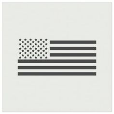 an american flag is shown on a white paper with black stars in the shape of a thin line