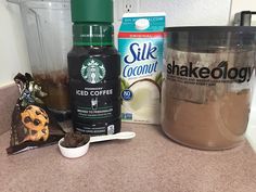 the ingredients to make chocolate chip cookies are on the counter