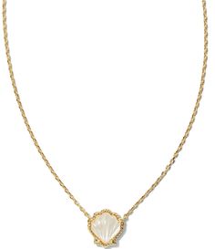 From Kendra Scott, the Brynne Shell Short Pendant Necklace features:Short pendant necklace14K gold over brass Lobster clasp w/single adjustable slider bead closureApprox. 19" length Imported. Kendra Scott Shell Necklace, Beachy Products, Cute Necklaces, Short Pendant Necklace, Beachy Jewelry, Preppy Jewelry, Kendra Scott Necklace, Jewelry Accessories Ideas, Seashell Necklace