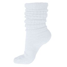 Basic Cotton Slouch Socks White Scrunch Socks, White Slouch Socks, Scrunched Socks, Christian Wishlist, Scrunchy Socks, Stacked Socks, Long Socks Outfit, Scrunch Socks, Slouchy Socks