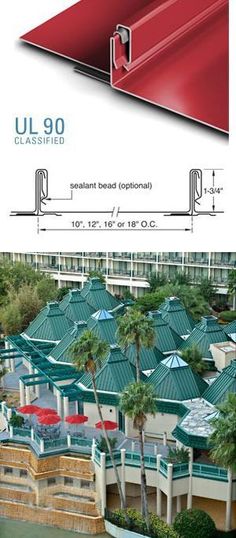 an architectural drawing shows the different angles and materials used to create this building, including roofing