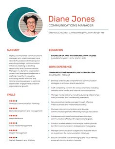 Corporate Communications Manager Resume Template Visme Communication Studies, Corporate Communication