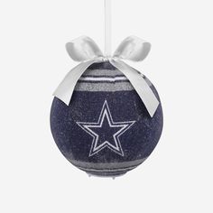 Dallas Cowboys LED Shatterproof Ball Ornament FOCO - FOCO.com Dallas Cowboy Christmas Tree Ideas, Cowboy Christmas Tree Ideas, Dallas Cowboys Christmas Ornaments, Dallas Cowboys Christmas Tree, Dallas Cowboys Christmas, Ribbon Tree, Woven Ribbon, Cowboy Christmas, Cards Sign