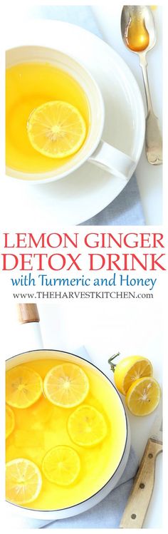 Lemon Ginger Detox Tea Recipe Ginger Detox Drink, Tea Cubes, Turmeric Detox Drink, Morning Detox Drink, Lemon Ginger Turmeric, Turmeric Tea Recipe, Ginger Detox, Healthy Detox Cleanse, Veggie Juice