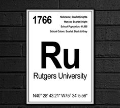 a sign on the side of a brick wall that says rutteners university with black and white letters