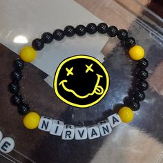 Metallica Bracelet, Emo Bracelet Ideas, Nirvana Bracelet, Pulseras Kandi, Music Bracelet, Diy Kandi Bracelets, Pony Bead Bracelets, Band Bracelets, Diy Kandi