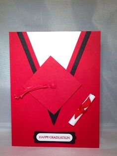 a red graduation card with the words cap and gradulation cards written on it