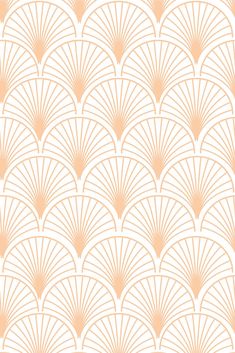 an art deco fan pattern in peach and white