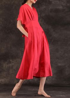 Women v neck tie waist linen clothes For Women Inspiration red Dress summer

This dress is made of cotton or linen fabric, soft and breathy. 

Flattering cut. Makes you look slimmer and matches easlily.
 
Materials used: linen

Measurement:One size fits all for this item. Please make sure your size doesn't exceed this size: 4XL/BUST-125cm   
   
length 118cm / 46.02"
bust 120cm / 46.8"
Sleeve length 37cm / 14.43"
Cuff 36cm / 14.04"



We ship worldwide.

Tracking numbers provided for all orders. Moo Moo Dress, Red Dress Summer, Trench Coat Fall, Long Fall Dresses, Women Inspiration, Muumuu Dress, Cotton Long Dress, Mumu Dress, Loose Fitting Dresses