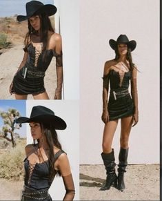 Cowboy Fringe Outfit, Noah Cyrus Concert Outfit Ideas, Rodeo Festival Outfit, Dark Cowgirl Costume, Goth Cowgirl Costume, Cowboy Coachella Outfit, Disco Pool Party Outfit, Hacienda Fashion, Western Coachella Outfit