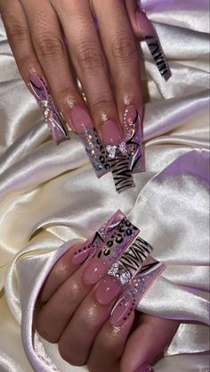 Acrylic Nails Bling, Mcbling Nails, Nails Unique, Nails Bling, Retro Nails, Punk Nails, Grunge Nails