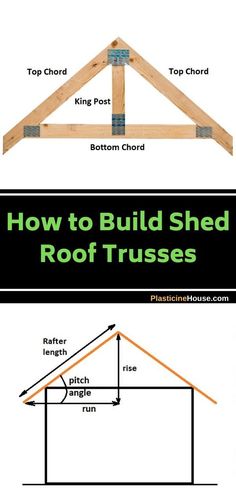 how to build a shed roof trusses with pictures on the top and bottom side