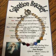 Sterling Silver, 14kt Gold Fill, And Swarovski Crystal Handcrafted Salvation Bracelet. Jesus History, Salvation Bracelet, Scripture Jewelry, Prayer Bracelet, Jewelry Sterling Silver, Design Silver, 14kt Gold, Womens Jewelry Bracelets, Swarovski Crystal