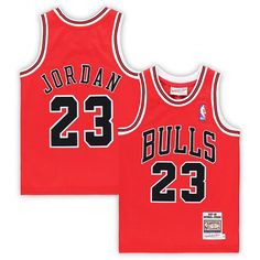 Your young Chicago Bulls fan can rep the GOAT with this Michael Jordan Hardwood Classics Authentic jersey from Mitchell & Ness. Its official design replicates the jersey MJ wore during the 1997/98 season, a timeless look that all basketball fans can appreciate. Not to mention its mesh design helps promote airflow for added comfort.Your young Chicago Bulls fan can rep the GOAT with this Michael Jordan Hardwood Classics Authentic jersey from Mitchell & Ness. Its official design replicates the jers Nba Bulls, Jordan Chicago, Michael Jordan Chicago Bulls, Nba Chicago Bulls, Jordan Red, Basketball Fans, Tailored Design, Mesh Design, Mitchell & Ness