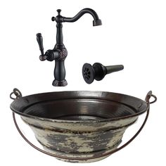 an old fashioned sink and faucet are featured in this image