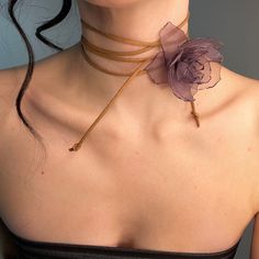 Handmade Phantom Flower Choker/necklace Made Out of Organza in - Etsy Flower Choker Necklace, Flower Choker, Chocker Necklace, Denim Corset, Handmade Lace, Lace Up Sandals, Choker Necklaces, Jewelry Inspo, Flower Pendant