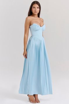 Black Tie Wedding Guest Dresses + Rocky Mountain Bride + 18 Blue Corset, A Line Maxi Dress, Strapless Bustier, Elegant Maxi Dress, Strapless Maxi, Backless Maxi Dresses, Pleated Maxi Dress, Strapless Maxi Dress, Pleated Maxi