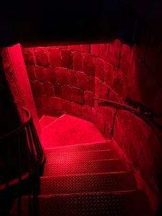 the stairs are lit up with red light