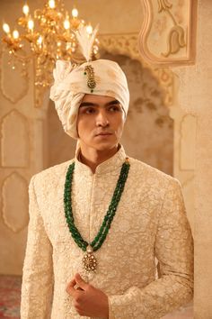 Shrwani mens wedding outfit menswear #designavenue Mens Wedding Outfit, Men's Wedding Outfit, Mens Gold Jewelry, Men Clothes, Mens Gold, Baby Shark, Wedding Groom, Weeding