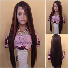 This Beautiful HD Lace Wig is made of high-quality materials, making it a perfect choice for those who want to achieve a flawless, salon-quality look.  The ombre copper color is stylish and versatile, perfect for everyday wear or special occasions. This straight wig is ideal for women with Alopecia or undergoing Chemotherapy, as it provides a secure and comfortable fit.  With its Glory Tress design, this wig will make you feel confident and beautiful, no matter the occasion. Get yours today on E Alopecia Wig, Chemo Wig, Hd Lace Wig, Extra Long Hair, Copper Highlights, Green Wig, Straight Wigs, Blue Wig, Silver Blonde