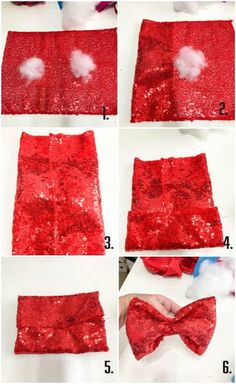 step by step instructions on how to make a sequin bow tie