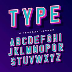 Font Ideas Alphabet, Free Typography Fonts, Alphabet Typography, Alphabet 3d, Font Ideas