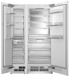 an open refrigerator with its doors wide open