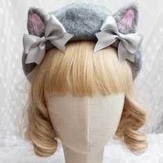 Cute Woolen Bow Beret Warm Elevate your style with our Cute Woolen Bow Beret. Made of warm, soft wool, this beret adds a touch of elegance with its charming bow. Keep warm while looking chic this winter. Korean Beret, Kawaii Swimsuit, Anime Lingerie, Aesthetic Dark Academia, Grey Bunny, Fox Ears, Kawaii Harajuku, Kawaii Dress, Princess Style