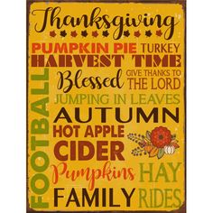 a wooden sign that says thanksgiving