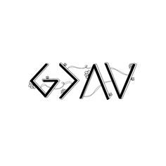 the word gav is written in black and white with an artistic twist to it