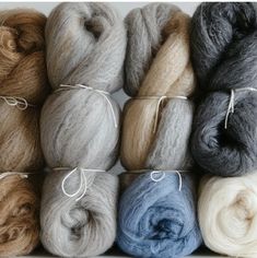 several skeins of yarn in various colors