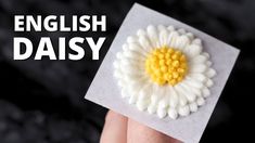 an image of a fake daisy being held in someone's hand with the words english daisy on it