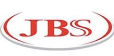 the jbs logo is shown in red and white