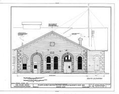 an architectural drawing of a church