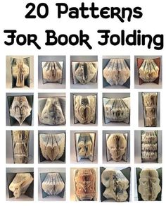 the cover of 20 patterns for book folding, with images of different types of folded books