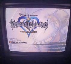 the logo for kingdom hearts on an old tv