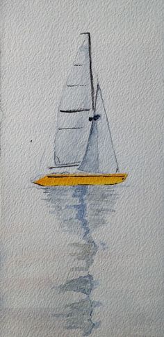 a drawing of a sailboat in the water