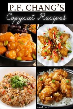 the cover of p f chang's copycat recipes, including chicken and rice