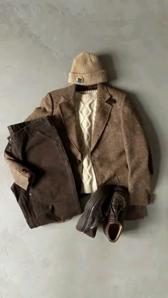 new season color 》brown🙃 Grampa Core Outfits, Grandpa Style, Grandpa Core, Black Men Street Fashion, Grunge Outfit, Autumn Fits, Uni Outfits, Mens Outfit Inspiration, Winter Outfit Inspiration