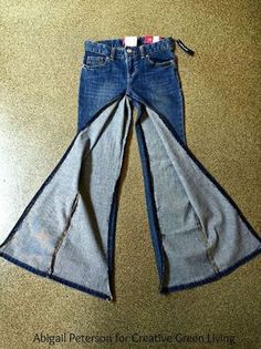 an image of a pair of jeans that have been cut into the shape of a bell