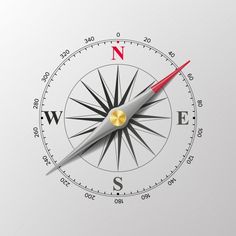 a compass pointing in the direction of north and west - stock photo - images grat