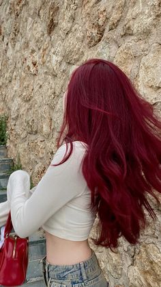 Classy Colorful Hair, Cool Burgundy Hair Color, Scarlett Red Hair, Sunset Red Hair, Cute Red Hair Dye Ideas, Red Hair With Fringe Bangs, Hair Color Ideas Vivid, Cherry Red Hair With Money Pieces, Light Cherry Red Hair