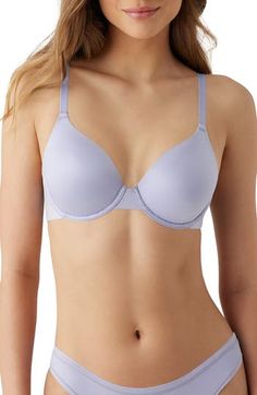 Exceptional support paired with unbelievable comfort makes this T-shirt bra an obvious choice for everyday wear. J-hook converts bra from classic style to racerback 77% nylon, 23% spandex Hand wash, line dry Imported T-shirt Bra, Nerve Movie, Ladies Bras, Wacoal Bras, Future Foundation, Purple Lace Bra, Bra Sets, Comfortable Bras, Shirt Bra