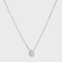 The Sterling Silver Teardrop Cubic Zirconia Halo Station Necklace from A New Day™ is perfect for special occasion wear or gifting. This sterling silver chain necklace features a linked chain with a teardrop pendant with a solitaire cubic zirconia stone surrounded by smaller  stones for a beautiful look. Made from nickel-free metal, this cubic zirconia necklace suits all types of skin, and is easy to wear with the spring ring clasp closure. 

A New Day™: Style that goes wherever you do. Necklaces Sterling Silver, Simple Silver Necklace, Womens Necklaces Silver, Hoco 2024, Sliver Necklace, Fall Ball, Silver Necklace Simple, Silver Diamond Necklace, Zirconia Necklace