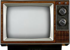 an old fashioned television with no signal on it