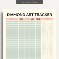 Diamond Art Tracker Printable Template – Digital Download for Monitoring Diamond Painting Projects with sections for tracking project details Art Schedule, Schedule Journal, Inventory Checklist, Printable Tracker, Art Plan, Reflective Practice, Tracker Printable, Project Planner, Canvas Designs