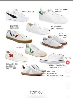 Latest Sneakers Fashion Men, White Shoes Outfit Men, Must Have Sneakers, Trendy White Sneakers, Minimal Sneakers, Nb Sneakers, White Sneakers Nike, Casual White Sneakers, Best White Sneakers