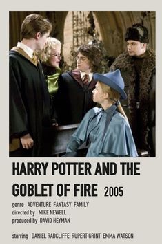 the poster for harry potter and the goblet of fire, featuring three men in robes